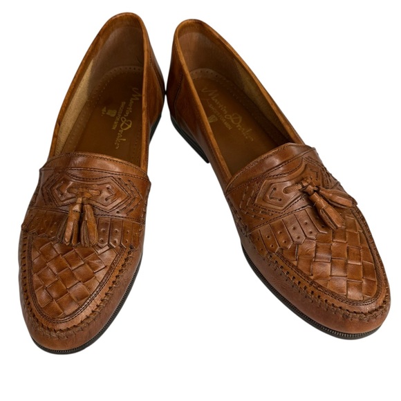 Martin Drake Brown Woven Kiltie Tassel Loafers Made in Brazil Men’s Size 11
